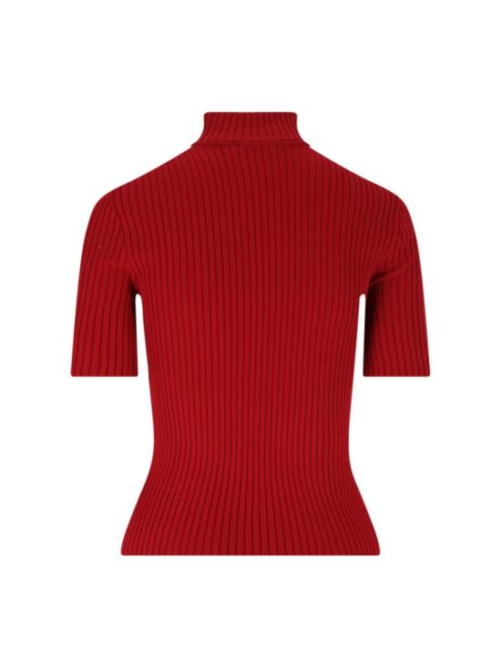 25FW 쿠레쥬 리에디션 니트 탑 숏슬리브 PERMPU026FI00014034 Red - COURREGES