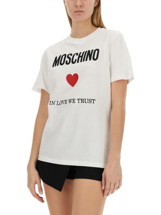  모스키노 반팔 티셔츠 07030541 2001 White - MOSCHINO