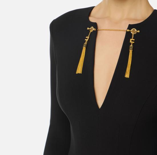 25FW 엘리자베타프랜치 미디 원피스 AB80557E2 110 Black - ELISABETTA FRANCHI