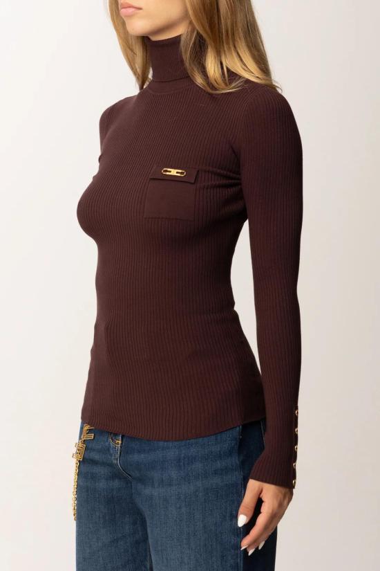 25FW 엘리자베타프랜치 터틀넥 MK11B56E2 EA4 Merlot - ELISABETTA FRANCHI