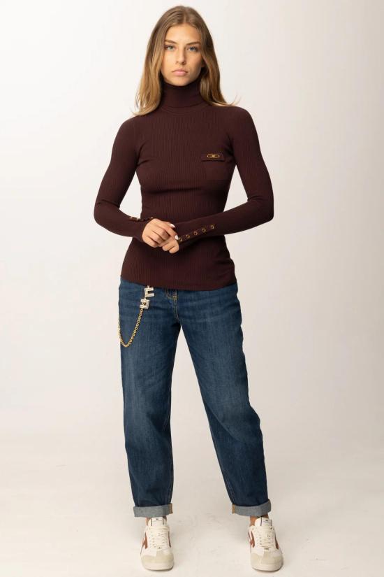 25FW 엘리자베타프랜치 터틀넥 MK11B56E2 EA4 Merlot - ELISABETTA FRANCHI