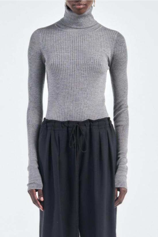  마리아 맥마누스 터틀넥 리브드  헤더 그레이 - MARIA MCMANUS