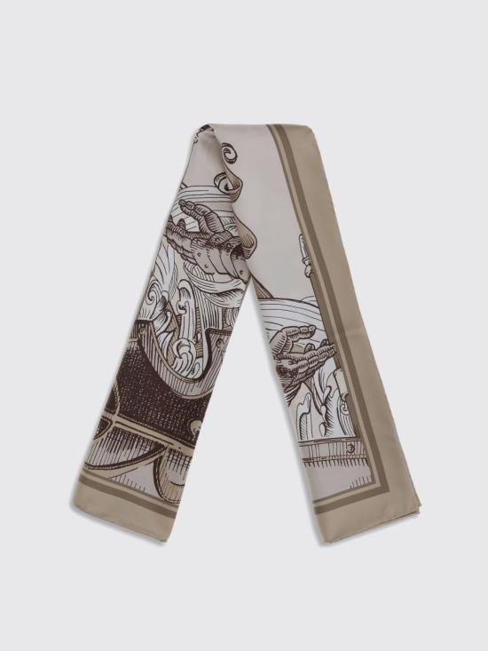 25FW 버버리 에치드 나이트 실크 스카프 8114819 Beige - BURBERRY