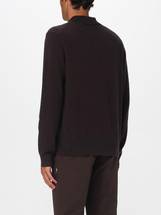 25FW 버버리 롱 슬리브 캐시미어 블렌드 폴로 셔츠 8113792 Brown - BURBERRY