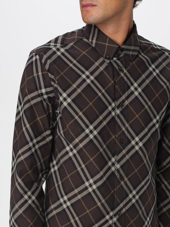 25FW 버버리 릴랙스핏 체크 코튼 플란넬 셔츠 릴랙스핏 체크 코튼 플란넬  8115498 Brown - BURBERRY