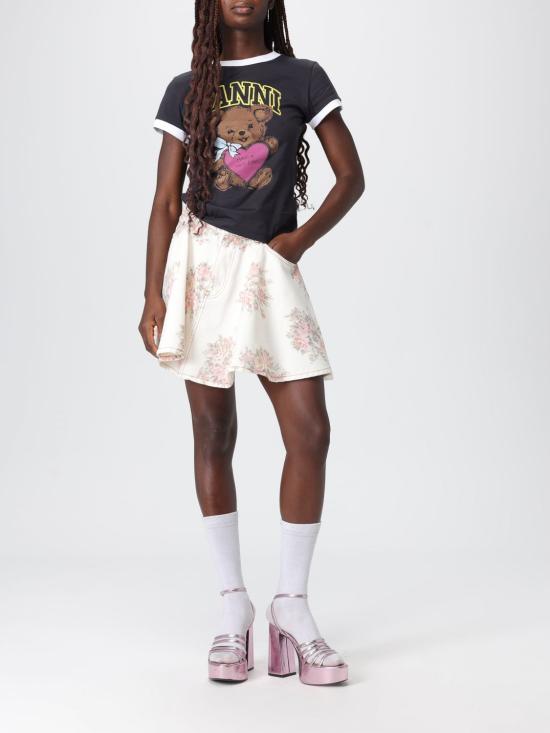 25FW 가니 반팔 티셔츠 T4335 252 Grey - GANNI