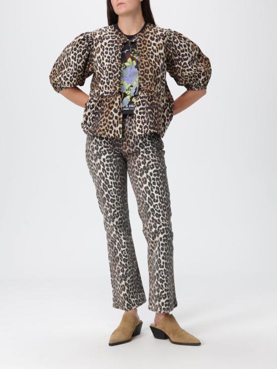 25FW 가니 로즈 티셔츠 T4342 252 Grey - GANNI