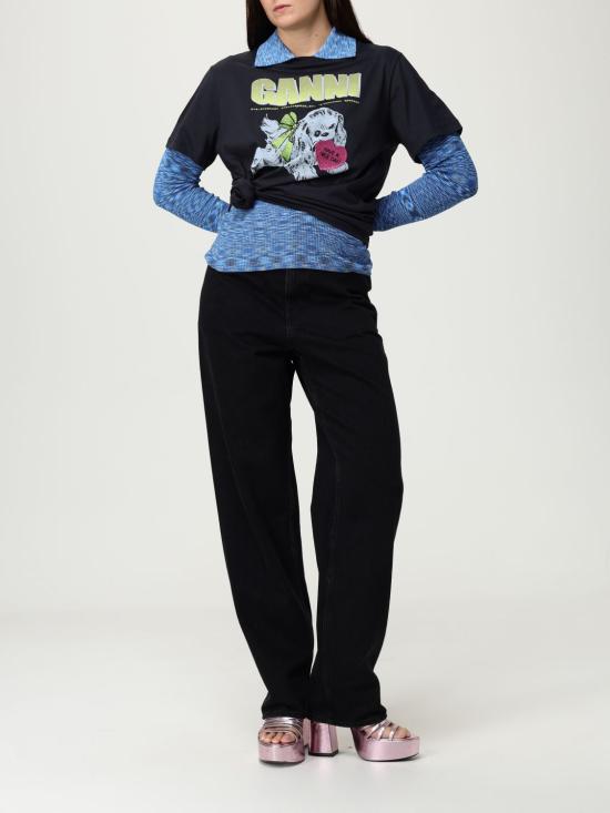 25FW 가니 반팔 티셔츠 T4333 252 Grey - GANNI