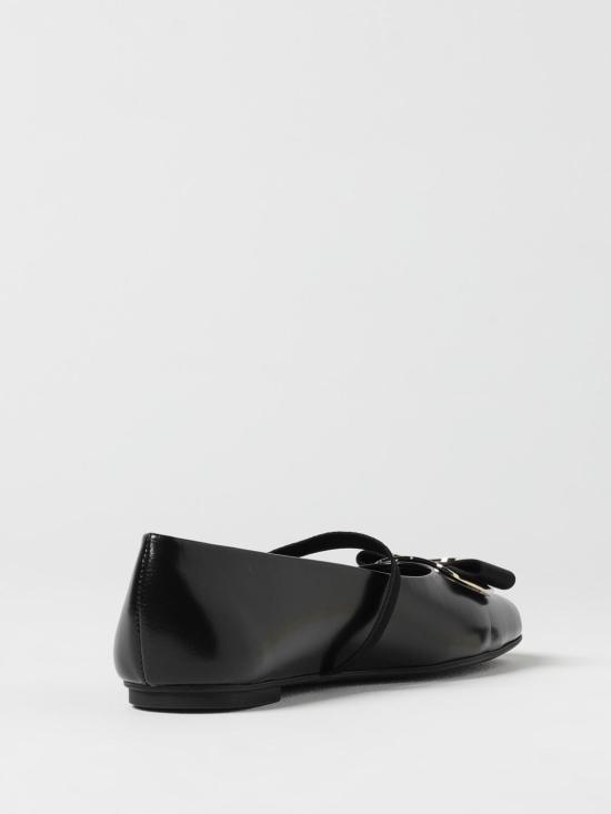 25FW 살바토레 페라가모 바라 보우 발레 플랫 01H345 768868 005 Black - SALVATORE FERRAGAMO