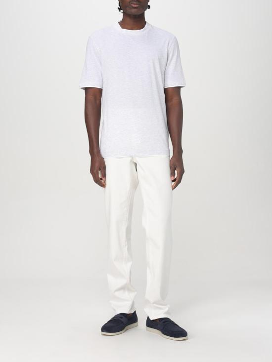 25FW 브루넬로 쿠치넬리 자수 로고 티셔츠 M0B137427 CY887 Grey 1 - BRUNELLO CUCINELLI