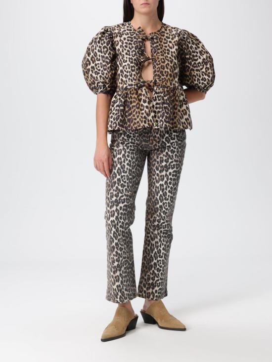 25FW 가니 반팔 티셔츠 F9116 943 Brown - GANNI