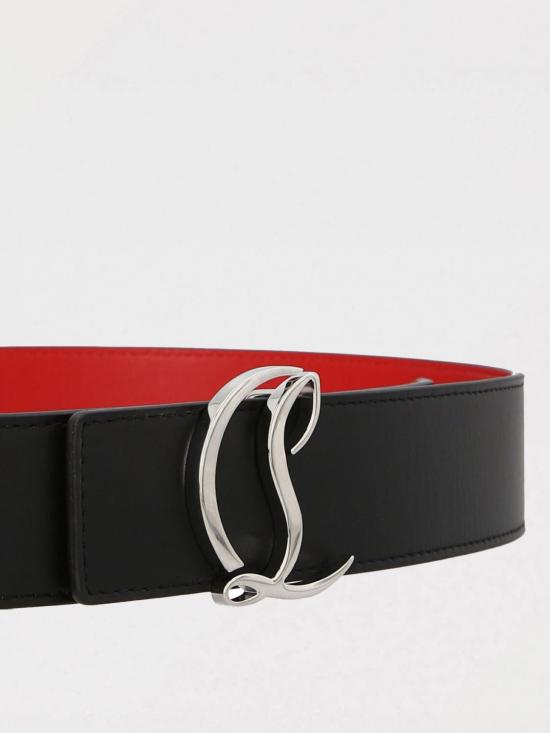 25FW 크리스챤 루부탱 가죽 벨트 1225084 Q501 Black - CHRISTIAN LOUBOUTIN