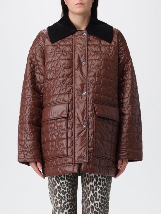 25FW 가니 퀼티드 콘트라스트 칼라 자켓 W0397 979 Brown