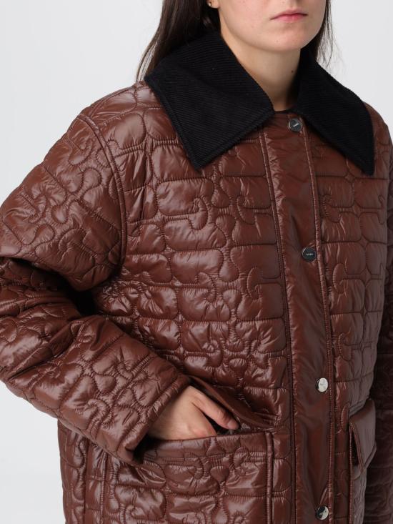 25FW 가니 퀼티드 콘트라스트 칼라 자켓 W0397 979 Brown - GANNI