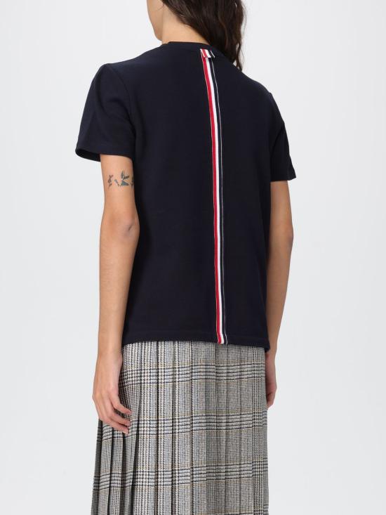 25FW 톰브라운 반팔 티셔츠 FJS013A00050 415 Navy - THOM BROWNE