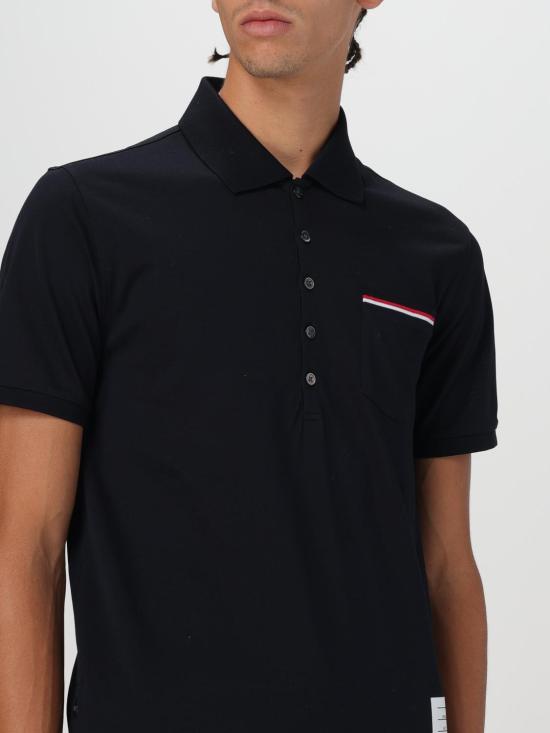 26SS 톰브라운 피케 포켓 폴로 티셔츠 MJP022A01455 415 Blue - THOM BROWNE