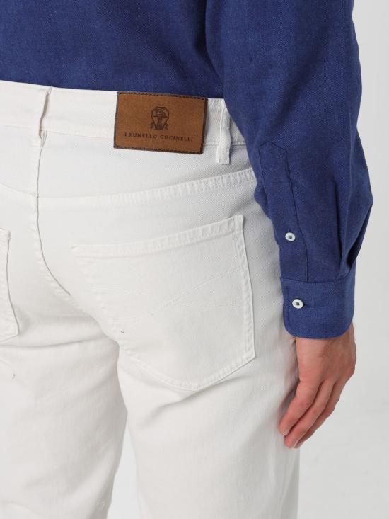 25FW 브루넬로 쿠치넬리 스트레이트 팬츠 M289L3030F C2200 White - BRUNELLO CUCINELLI