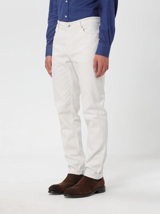 25FW 브루넬로 쿠치넬리 스트레이트 팬츠 M289L3030F C2200 White - BRUNELLO CUCINELLI
