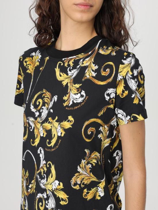 25FW 베르사체 반팔 티셔츠 78HAH613JS458 G89 Black - VERSACE