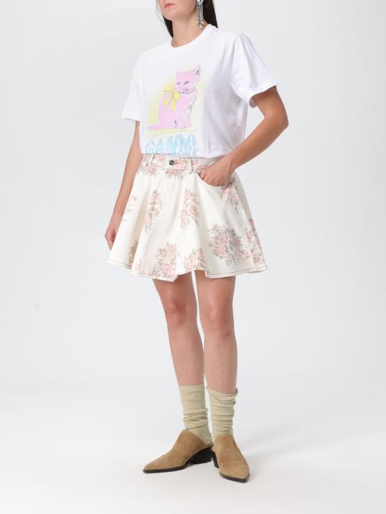 25FW 가니 반팔 티셔츠 T4339 151 White - GANNI