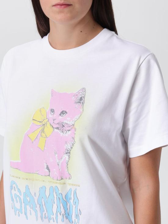 25FW 가니 반팔 티셔츠 T4339 151 White - GANNI