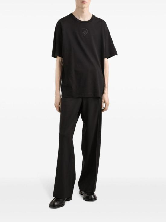 25FW 돌체앤가바나 로고 자수 코튼 티셔츠 G8PN9ZG7O4EN0000 Black - DOLCE & GABBANA