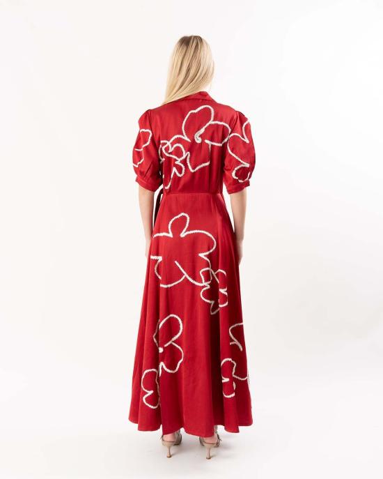  러브버드 롱 원피스 라일락 드레스 반 레드 - LOVEBIRDS