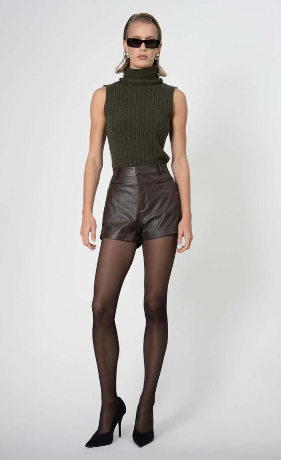  논살란트 레이블 숏팬츠 무심한 라벨 개빈 쇼트 브라운