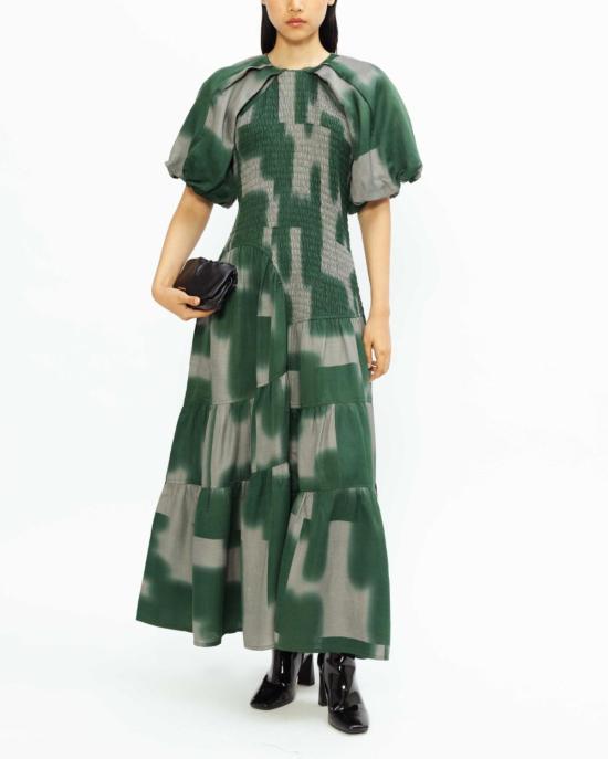  러브버드 롱 원피스 클래식 마블 드레스 헌터 그린 - LOVEBIRDS