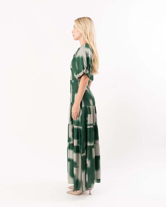  러브버드 롱 원피스 클래식 마블 드레스 헌터 그린 - LOVEBIRDS