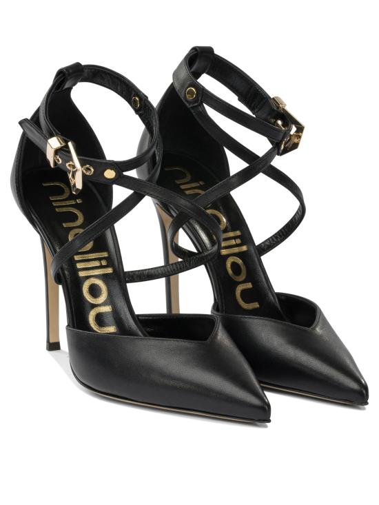 25FW 니나리루 힐/펌프스 352514AURIL1055NAPPA NERO ORO Black - NINALILOU