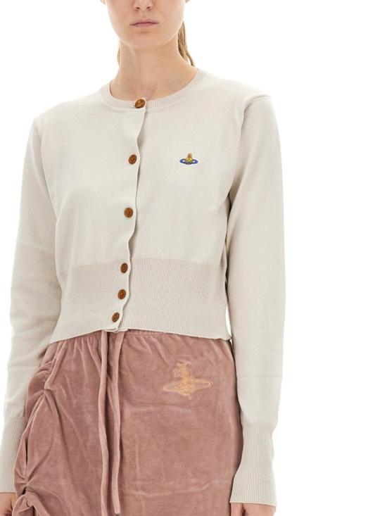 25FW 비비안웨스트우드 베아 크롭드 가디건 1803002U Y001VA402 White - VIVIENNE WESTWOOD