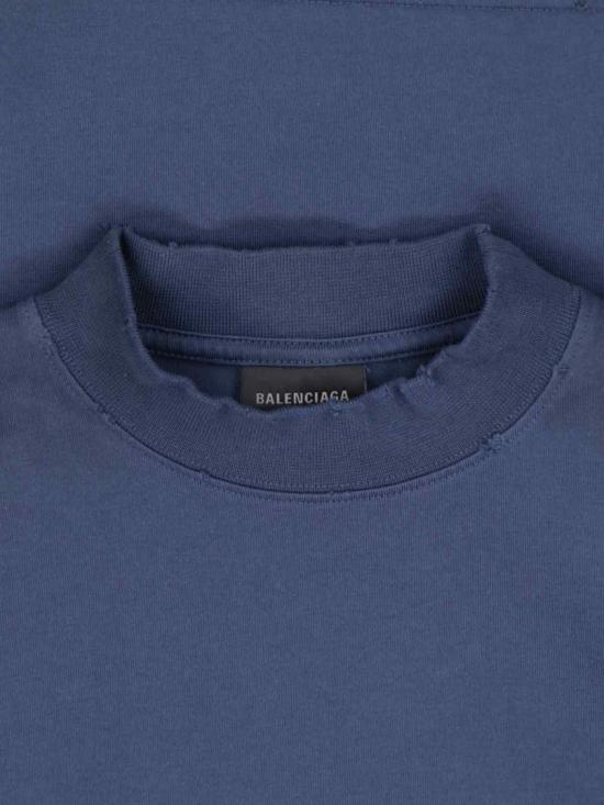  발렌시아가 반팔 티셔츠 739028 TOVU64108 Blue - BALENCIAGA