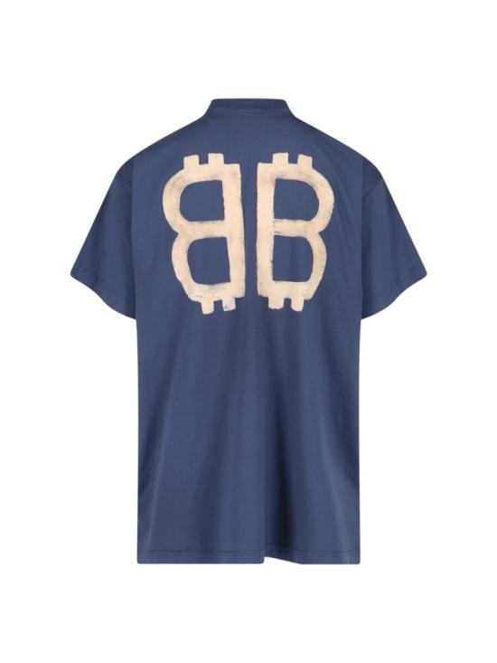  발렌시아가 반팔 티셔츠 739028 TOVU64108 Blue - BALENCIAGA