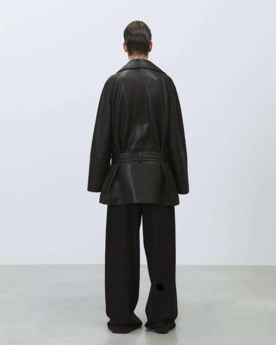  알리지 트렌치 코트 알리시 소프트 레더 트렌치 네로 - ALYSI