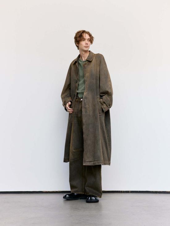  MM6 메종마르지엘라 코트 Mm6 메종 마르지엘라 워시드 데님 더스터 - MM6 MAISON MARGIELA