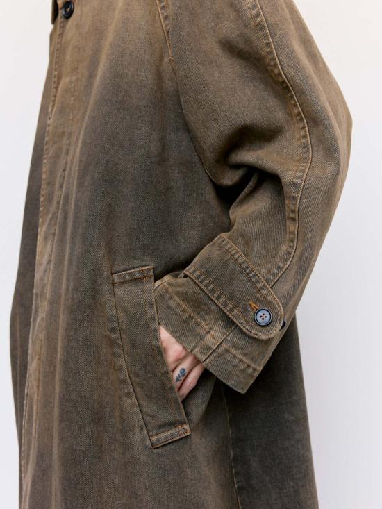  MM6 메종마르지엘라 코트 Mm6 메종 마르지엘라 워시드 데님 더스터 - MM6 MAISON MARGIELA