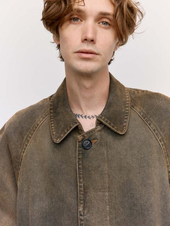  MM6 메종마르지엘라 코트 Mm6 메종 마르지엘라 워시드 데님 더스터 - MM6 MAISON MARGIELA