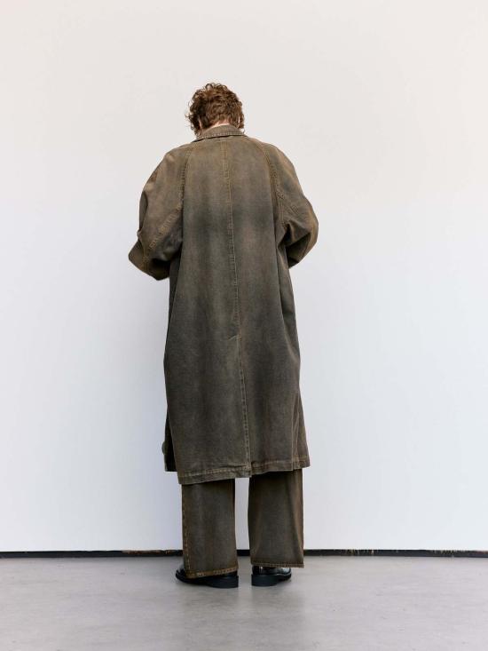  MM6 메종마르지엘라 코트 Mm6 메종 마르지엘라 워시드 데님 더스터 - MM6 MAISON MARGIELA