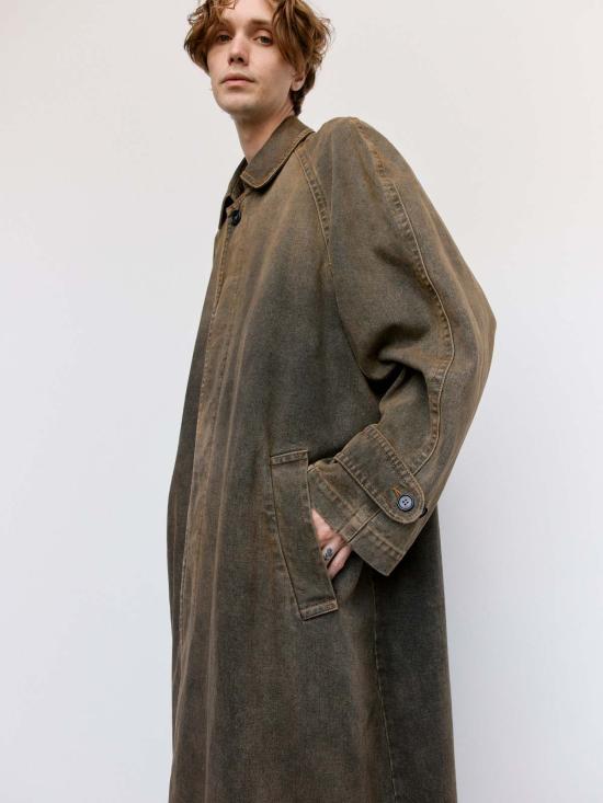  MM6 메종마르지엘라 코트 Mm6 메종 마르지엘라 워시드 데님 더스터 - MM6 MAISON MARGIELA