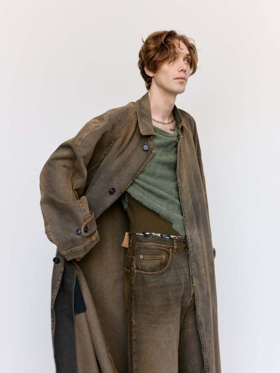  MM6 메종마르지엘라 코트 Mm6 메종 마르지엘라 워시드 데님 더스터 - MM6 MAISON MARGIELA