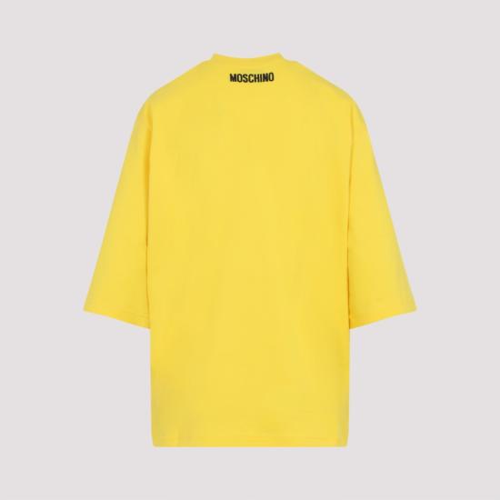 25FW 모스키노 반팔 티셔츠 252EV0717 5541 Yellow - MOSCHINO