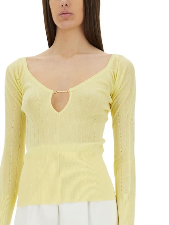  자크뮈스 긴팔 티셔츠 251KN357 2424210 Yellow - JACQUEMUS