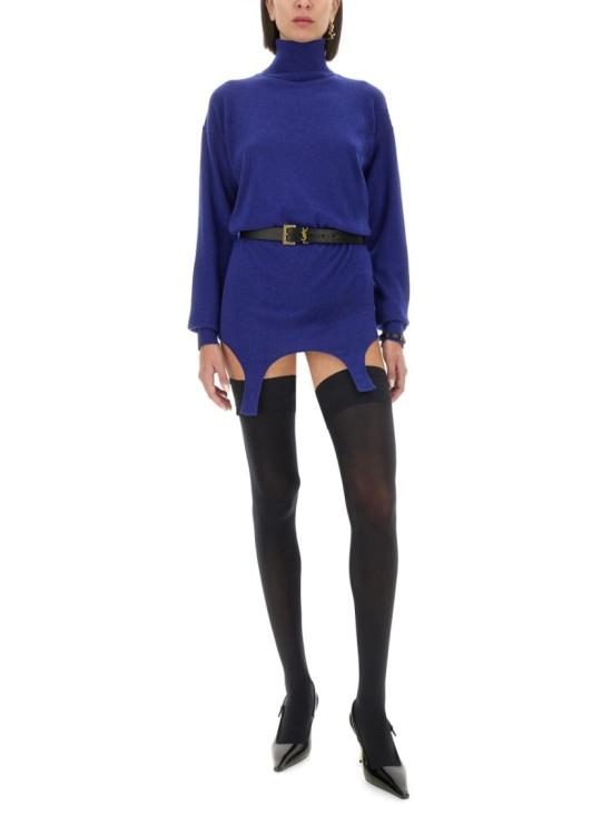  생로랑 캐시미어 터틀넥 스웨터 806969 YALL24069 Blue - SAINT LAURENT