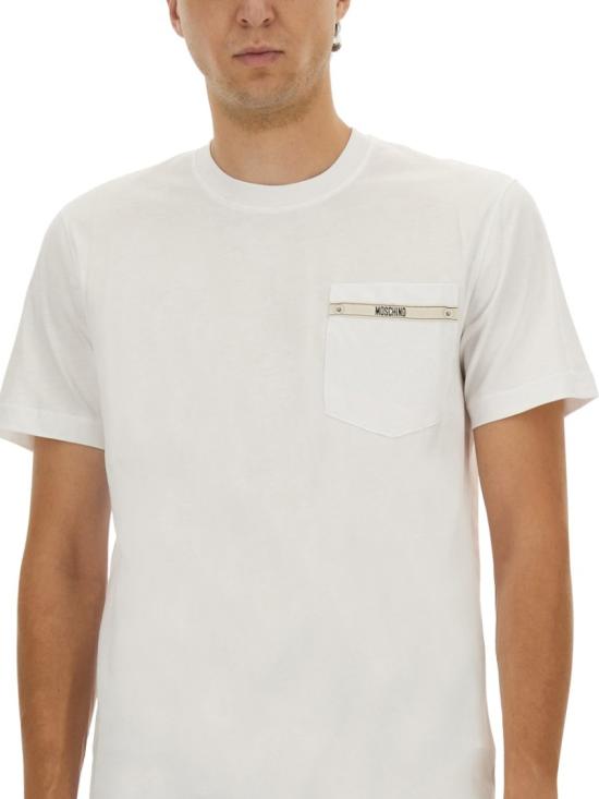 25FW 모스키노 반팔 티셔츠 07255241 0001 White - MOSCHINO