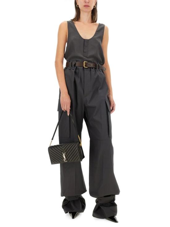  생로랑 헨리 실크 탱크탑 789945 Y7I224280 Black - SAINT LAURENT