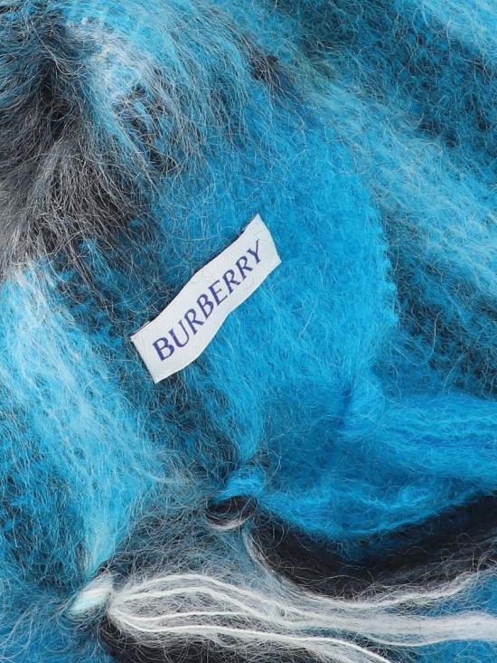 25FW 버버리 체크 모헤어 울 스카프 8112966C1223 Blue - BURBERRY