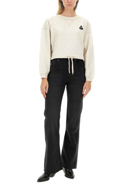 25FW 이자벨마랑에뚜왈 마고 로고 스웨트셔츠 SW0005FA A1M07E23EC Neutrals - ISABEL MARANT ETOILE