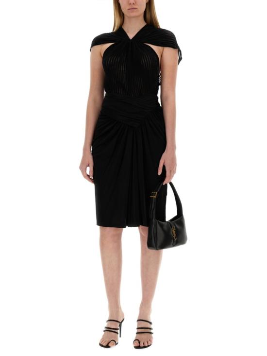  생로랑 드레이프 펜슬 스커트 776439 Y7F981000 Black - SAINT LAURENT