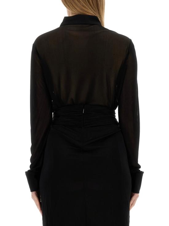  생로랑 크레페 저지 셔츠 773498 Y5I351000 Black - SAINT LAURENT